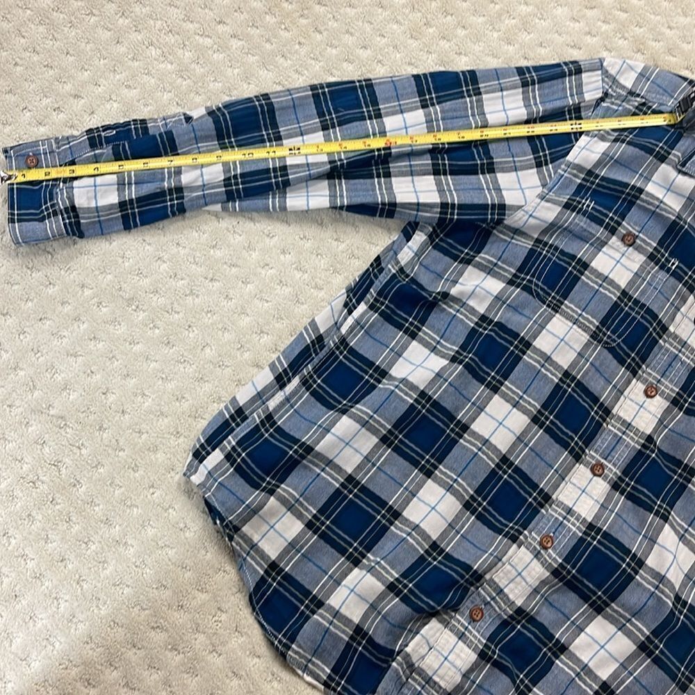 American Eagle Men’s Blue Plaid Long Sleeve Button Up Shirt XL, Slim Fit - Picture 8 of 8